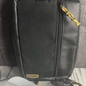 Chums Black Belt Bag with Gold Accents